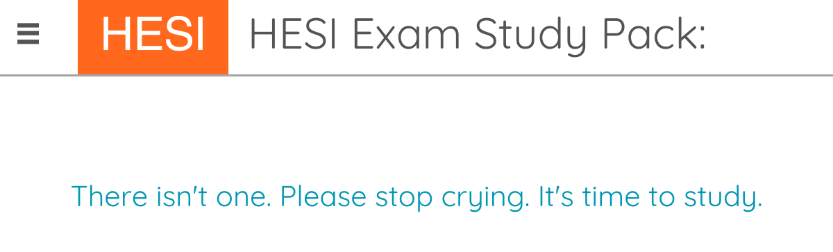 NO HESI STUDY PACK